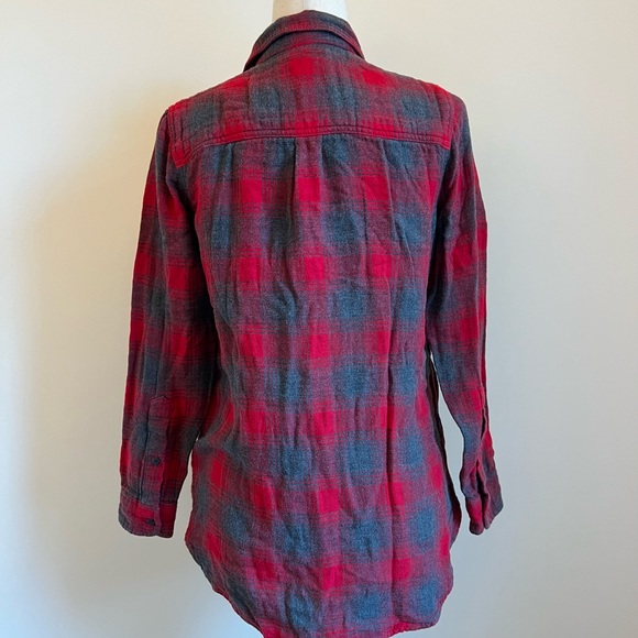 Madewell Ex-Boyfriend Shirt in Lansing Red Grey Plaid Size XS - Picture 4 of 5